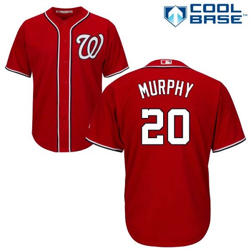 Nationals #20 Daniel Murphy Red New Cool Base Stitched MLB Jersey